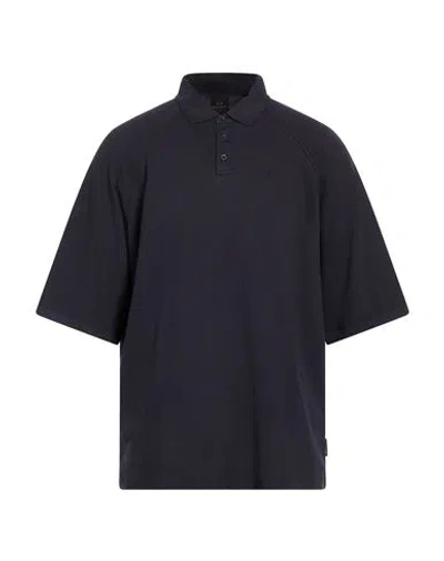 Armani Exchange Man Polo Shirt Midnight Blue Size L Cotton, Polyester, Elastane