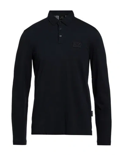 ARMANI EXCHANGE ARMANI EXCHANGE MAN POLO SHIRT MIDNIGHT BLUE SIZE M COTTON, ELASTANE