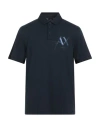 Armani Exchange Man Polo Shirt Midnight Blue Size S Cotton