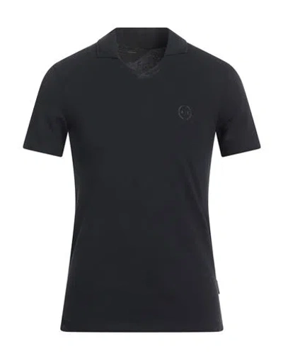 Armani Exchange Man Polo Shirt Midnight Blue Size Xs Cotton, Elastane