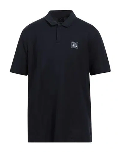 Armani Exchange Man Polo Shirt Navy Blue Size Xl Cotton