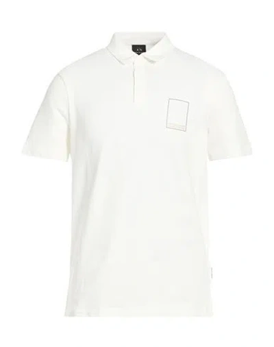 Armani Exchange Man Polo Shirt Off White Size L Cotton