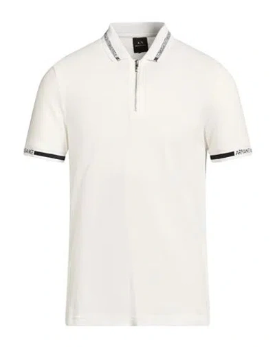 Armani Exchange Man Polo Shirt Off White Size L Cotton