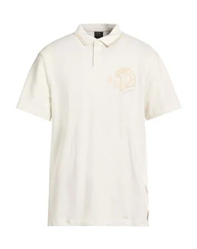 Armani Exchange Man Polo Shirt Off White Size L Cotton