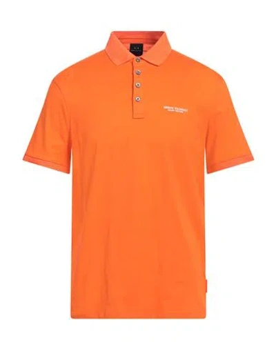 Armani Exchange Man Polo Shirt Orange Size L Cotton