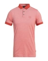Armani Exchange Man Polo Shirt Rust Size L Cotton, Elastane In Red