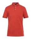 Armani Exchange Man Polo Shirt Rust Size L Cotton In Red