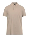 Armani Exchange Man Polo Shirt Sand Size L Cotton In Neutral