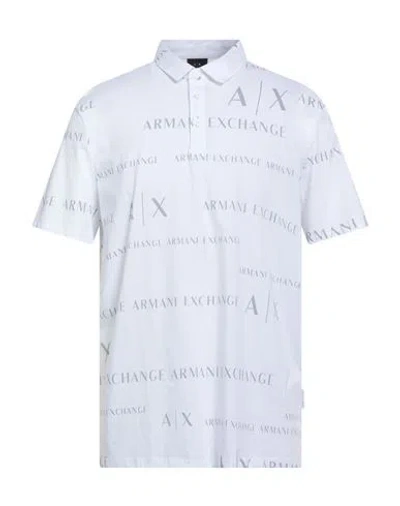 Armani Exchange Man Polo Shirt White Size L Cotton