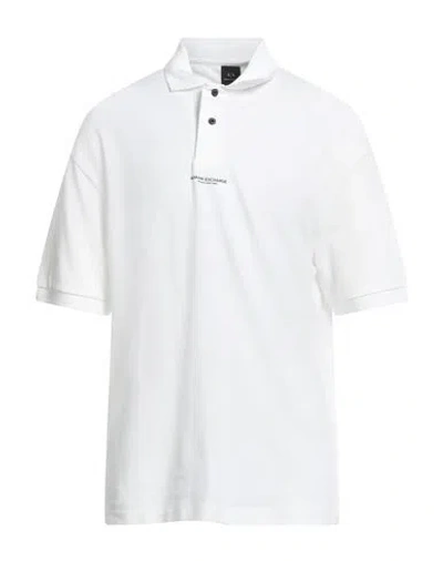 Armani Exchange Man Polo Shirt White Size L Cotton