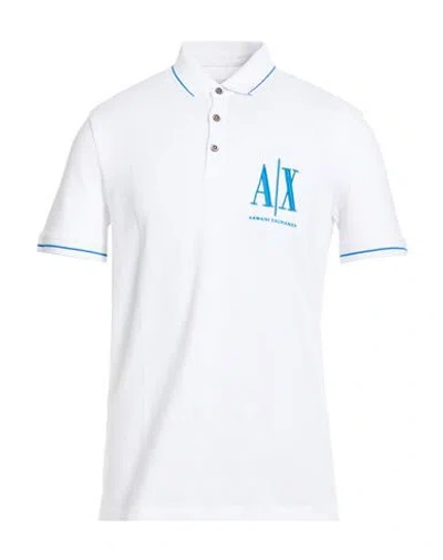 Armani Exchange Man Polo Shirt White Size L Cotton
