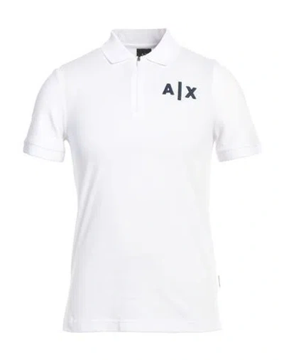 Armani Exchange Man Polo Shirt White Size S Cotton