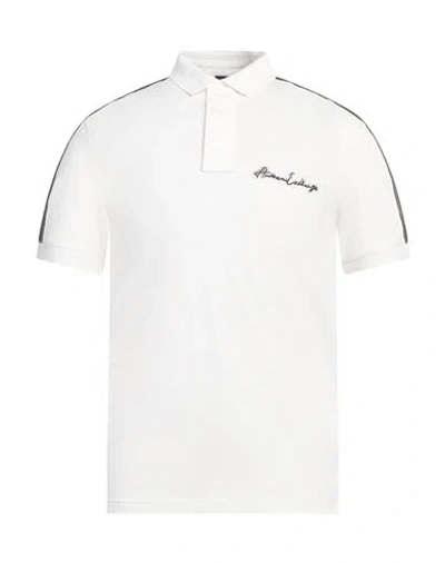 Armani Exchange Man Polo Shirt White Size S Cotton, Elastane