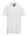 Armani Exchange Man Polo Shirt White Size Xxl Cotton, Elastane