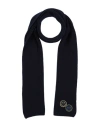 Armani Exchange Man Scarf Navy Size - Wool, Polyamide In Navy Blue