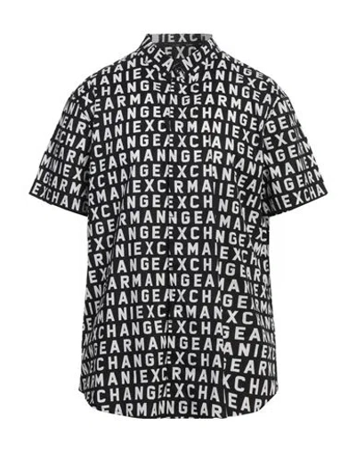 Armani Exchange Man Shirt Black Size L Cotton, Elastane