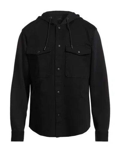 Armani Exchange Man Shirt Black Size L Cotton, Polyester, Elastane