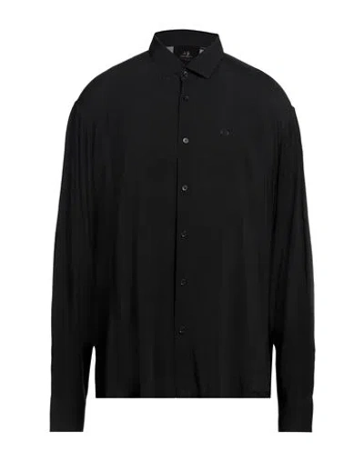 Armani Exchange Man Shirt Black Size Xxl Viscose In Black
