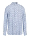 Armani Exchange Man Shirt Blue Size Xl Viscose In Blue