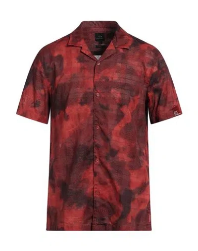 Armani Exchange Man Shirt Brick Size L Cotton In Red