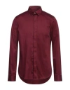 Armani Exchange Man Shirt Burgundy Size M Cotton, Elastane In Red