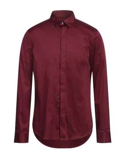 ARMANI EXCHANGE ARMANI EXCHANGE MAN SHIRT BURGUNDY SIZE XS COTTON, ELASTANE