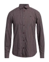 Armani Exchange Man Shirt Burgundy Size L Cotton, Lyocell In Red