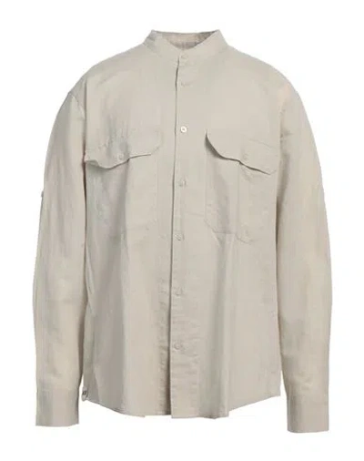Armani Exchange Man Shirt Cream Size L Linen, Cotton In White