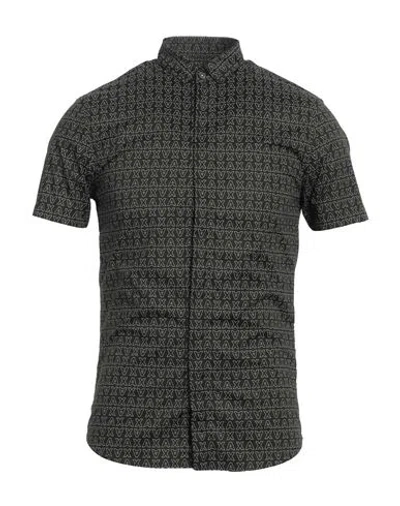 Armani Exchange Man Shirt Dark Green Size L Cotton, Elastane