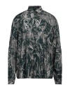 Armani Exchange Man Shirt Green Size L Viscose In Green