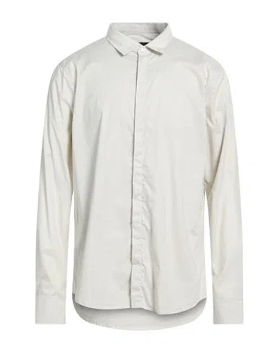 Armani Exchange Man Shirt Ivory Size Xxl Cotton, Elastane In White