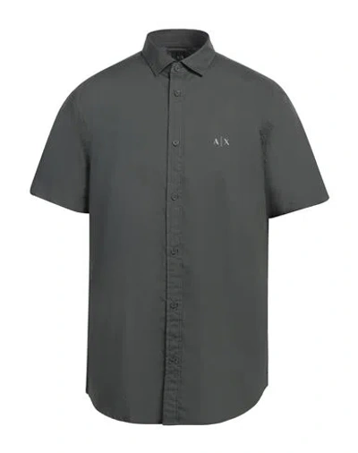 Armani Exchange Man Shirt Lead Size M Cotton In Grey