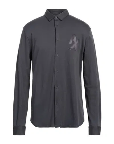 Armani Exchange Man Shirt Lead Size S Cotton, Modal In Grey