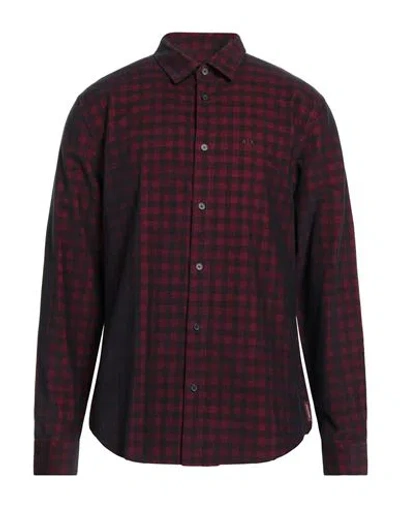 Armani Exchange Man Shirt Midnight Blue Size L Cotton In Brown