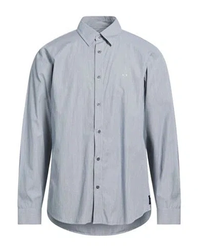Armani Exchange Man Shirt Midnight Blue Size L Cotton