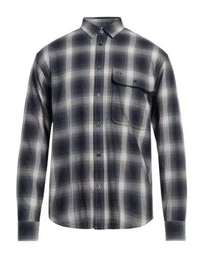 Armani Exchange Man Shirt Midnight Blue Size L Cotton