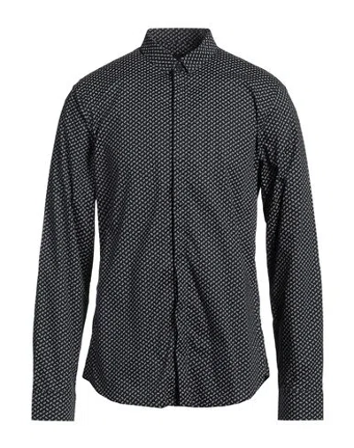 Armani Exchange Man Shirt Midnight Blue Size M Cotton, Elastane