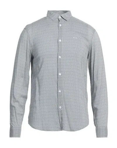 Armani Exchange Man Shirt Midnight Blue Size L Viscose