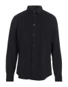 Armani Exchange Man Shirt Midnight Blue Size M Cotton In Blue