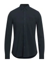 Armani Exchange Man Shirt Midnight Blue Size S Cotton, Elastane In Blue