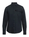 Armani Exchange Man Shirt Midnight Blue Size M Cotton In Blue