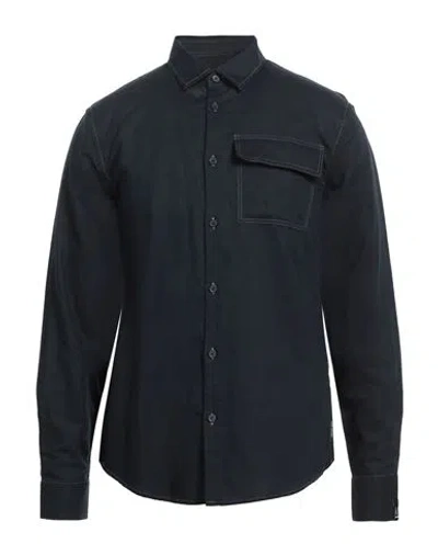 ARMANI EXCHANGE ARMANI EXCHANGE MAN SHIRT MIDNIGHT BLUE SIZE M LINEN, COTTON