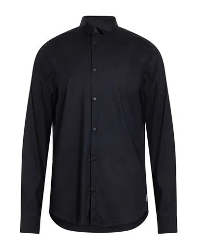 Armani Exchange Man Shirt Midnight Blue Size M Lyocell, Polyamide, Elastane