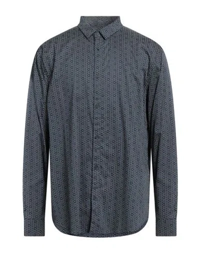 Armani Exchange Man Shirt Midnight Blue Size S Cotton