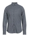 Armani Exchange Man Shirt Midnight Blue Size S Cotton, Elastane In Blue