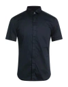 Armani Exchange Man Shirt Midnight Blue Size S Cotton, Elastane