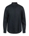 Armani Exchange Plain Shirt Navy Blue Linen