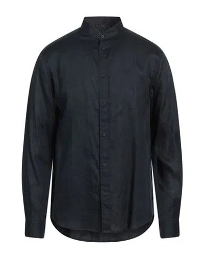 Armani Exchange Plain Shirt Navy Blue Linen