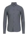 Armani Exchange Man Shirt Midnight Blue Size Xs Cotton In Gray