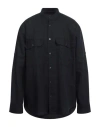 Armani Exchange Man Shirt Midnight Blue Size Xxl Linen, Cotton